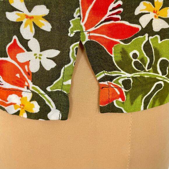 Basic Editions Tropical Button Up Shirt Womens Size M Short Sleeve Resort Summer - Picture 5 of 7